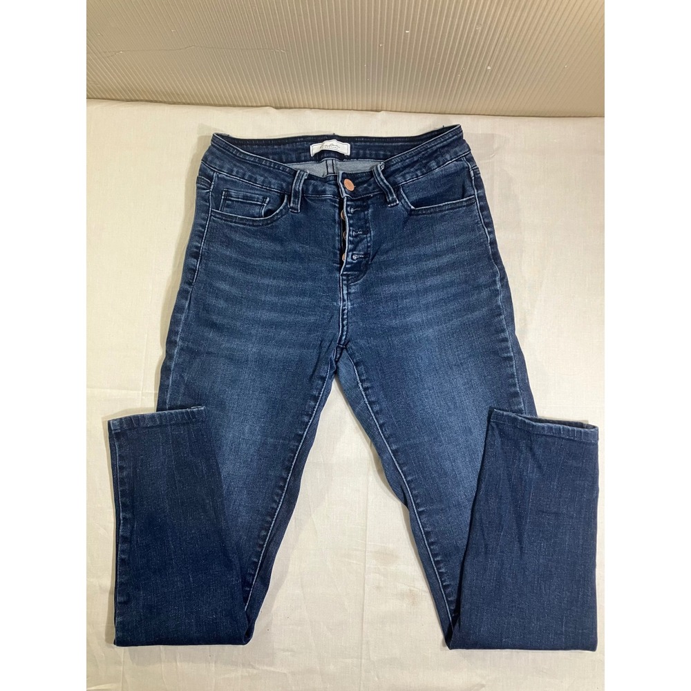 KanCan Signature Mid-Rise‎ Skinny Jeans Dark Wash Button Fly VBK1734R Size 27